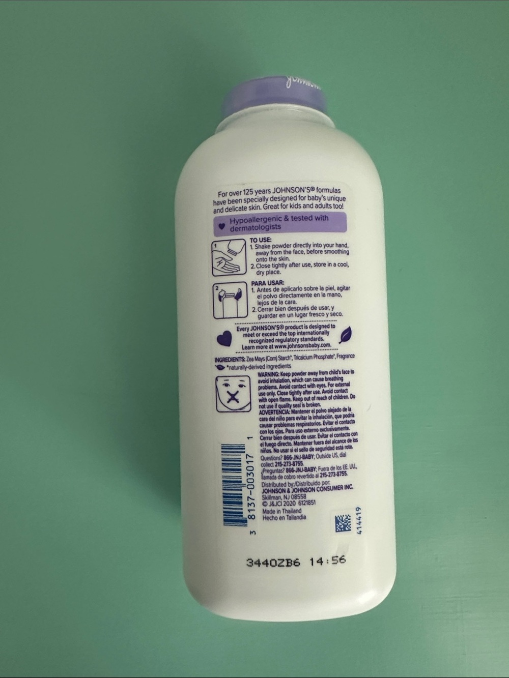 Johnson's Lavender Baby Powder with Cornstarch, Hypoallergenic, 15 oz-brand new - Picture 12 of 17